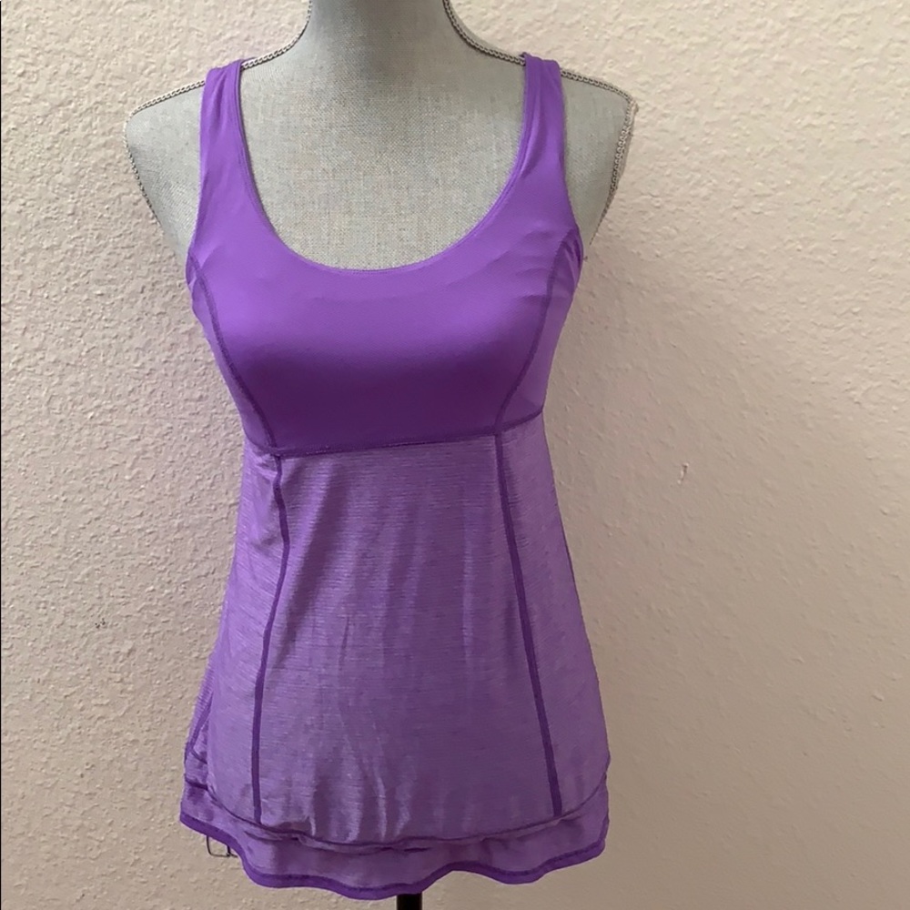 Lululemon purple tank top small 4 6 drawstring Excellent Condition RARE HTF